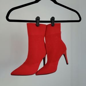 NWT Brash Red Heel Ankle Sock Boot-Size 7